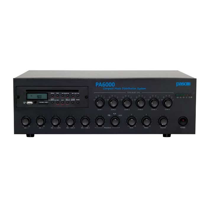 PASO PA6240 Sinto-lettore CD-MP3/USB/SD-Card 240 W 6 zone di uscita