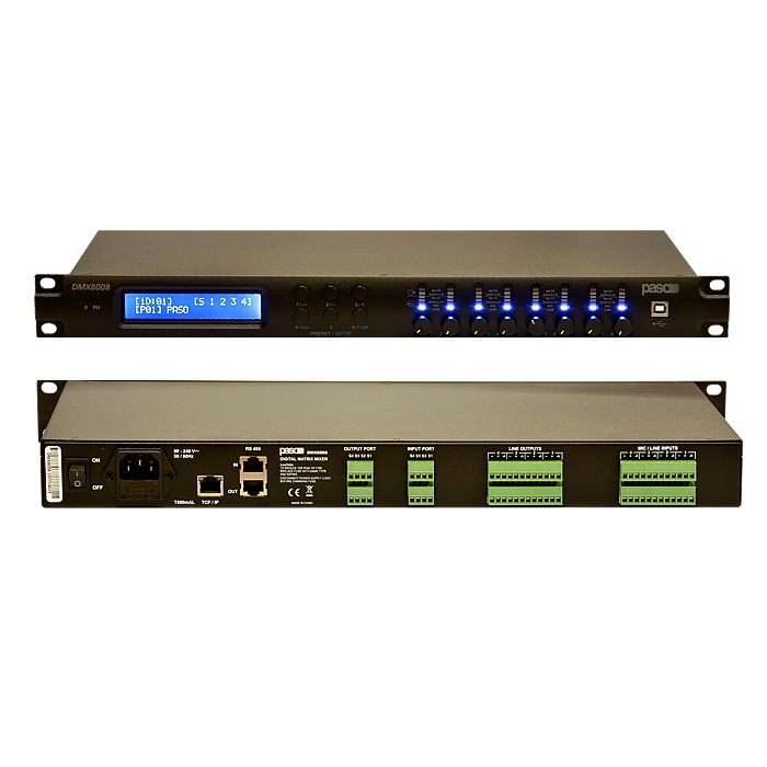 PASO DMX8008 Matrice mixer digitale 8 IN x 8 OUT