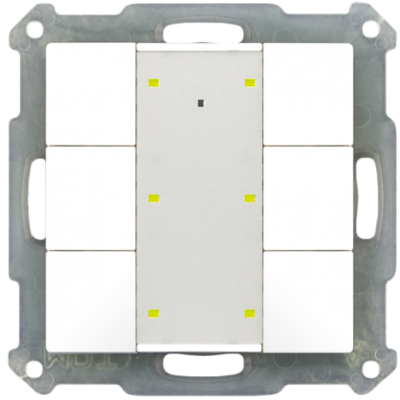 MDT BE-TA55P6.01 BE-TA55P6.G1: Pulsante Plus 6 volte, 55mm, Bianco - Finitura lucida