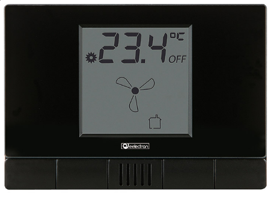 EELECTRON TM10D19KNX TERMOSTATO HOTEL HVAC INCASSO CON PLACCA IN PLEXI - TOTAL NERO