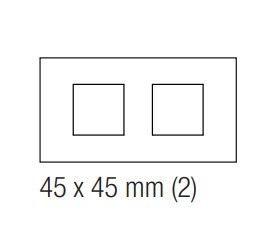 EKINEX EK-D2E-F Placca doppia 2 finestre 45X45mm in NTM