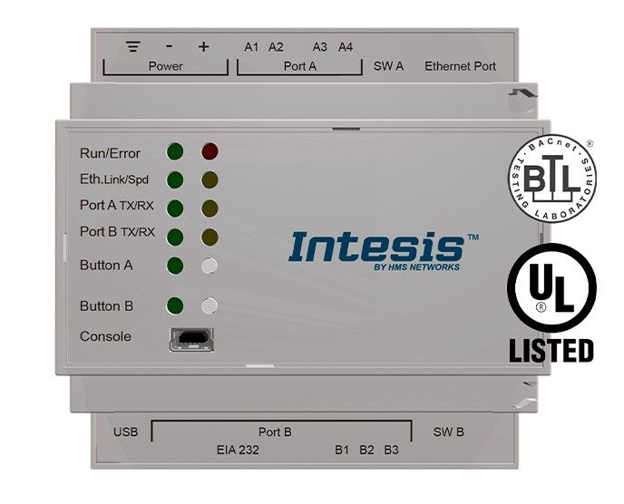 INTESIS INKNXBAC2500000 Da client BACnet IP e MS/TP a gateway KNX TP - 250 punti