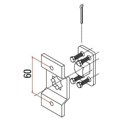 FAAC 132335 16mm CMS SQUARE PIN SUPPORT KIT