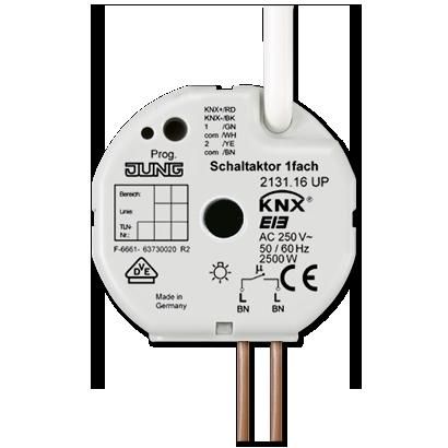 JUNG 2131.16UP Attuatore on/off da incasso KNX- 1 uscita 16A e 2 ingressi EIB per contatto pulito.