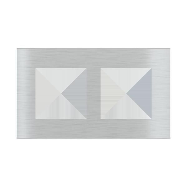 EKINEX EK-S2E-GB Placca doppia in alluminio 2 finestre 45X45