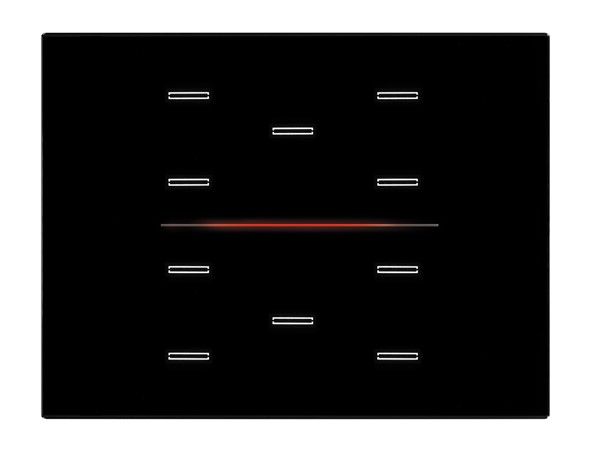 EELECTRON 9025GL310L03 PULSANTE VETRO CAPACITIVO KNX, NERO 3 MODULI  VETRO 10 CANALI