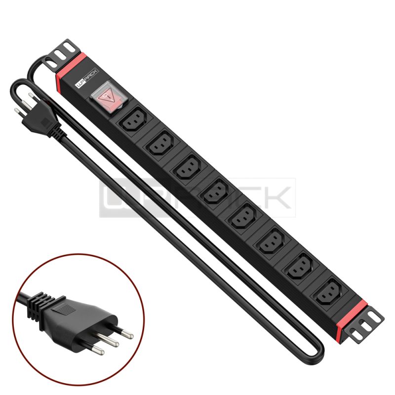 WP RACK WPN-PDU-I05-08 CANALE DI ALIMENTAZIONE (PDU) RACK 19" 8 PRESE VDE SPINA ITALIANA 16A