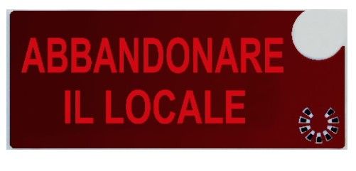 COOPER CSA INCENDIO CSA08587-1 DICITURA 5965 "ABBANDONARE IL LOCALE"