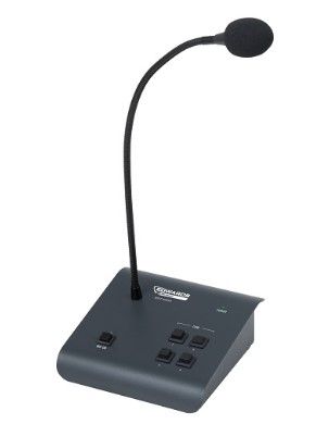ARITECH FIRE EST-M04 Analogue microphone station with 4 keys + PPT. Integrated gong function