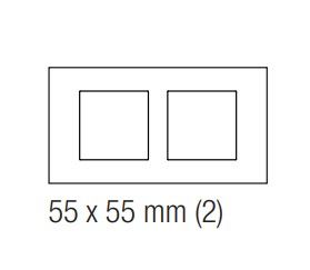 EKINEX EK-D2P-F Double plate 2 windows 55X55mm in NTM