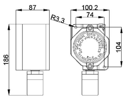 TECNOCONTROL TS593EA Rilevatore con Display 4-20mA Exd ATEX elettrochimico per NH3