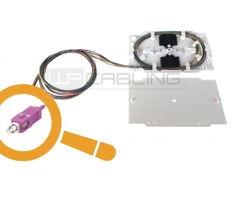 WP RACK WPC-FST-3129LC-020 Vassoio portagiunti con 12 pigtail Multimodali multicolore OM3 50/125µ LC, Tight Buffer, 2m