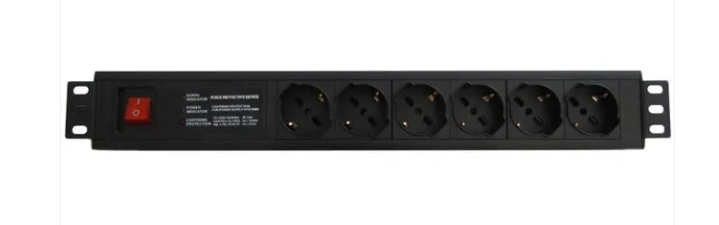 WP RACK WPN-PDU-G01-06 PDU 19 pollici – 6 prese Italia/Schuko, con interruttore On/Off, 1 unità - Spina Schuko