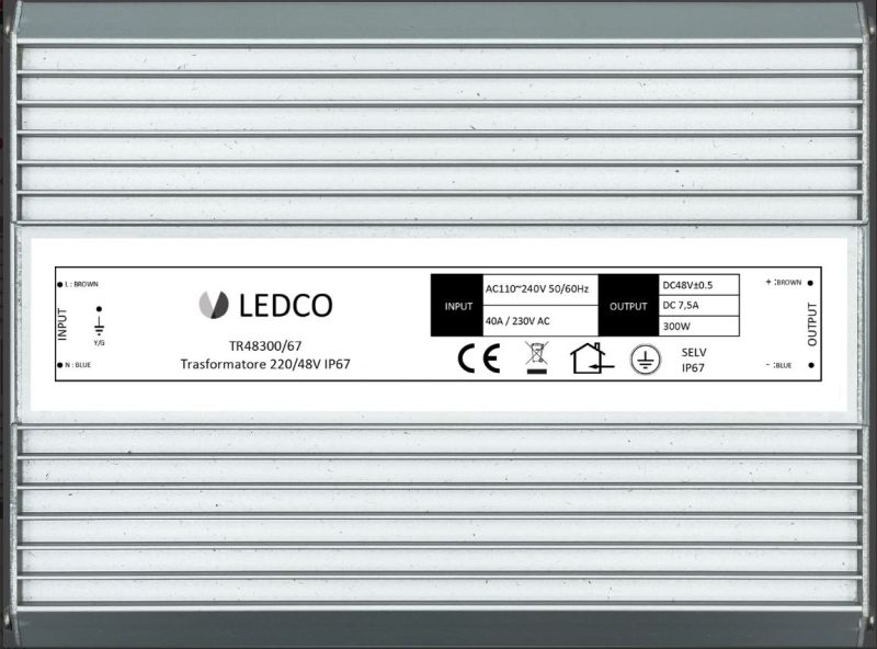 LEDCO TR48300/67 TRASFORMATORE 48Vdc 300W IP67