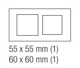 EKINEX EK-D2G-MA Double plate 1 window 55X55 + 1 window 60X60 in plastic