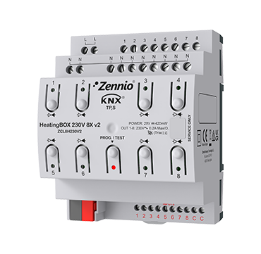 ZENNIO ZCL8H230V2 MAXinBOX Riscaldamento,8canali, 230V