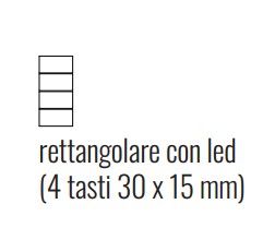 EKINEX EK-T4R-20-BL-G-YYY Confezione tasto singolo rettangolare con finestra led e stampa testi/simboli per Serie 20Venti