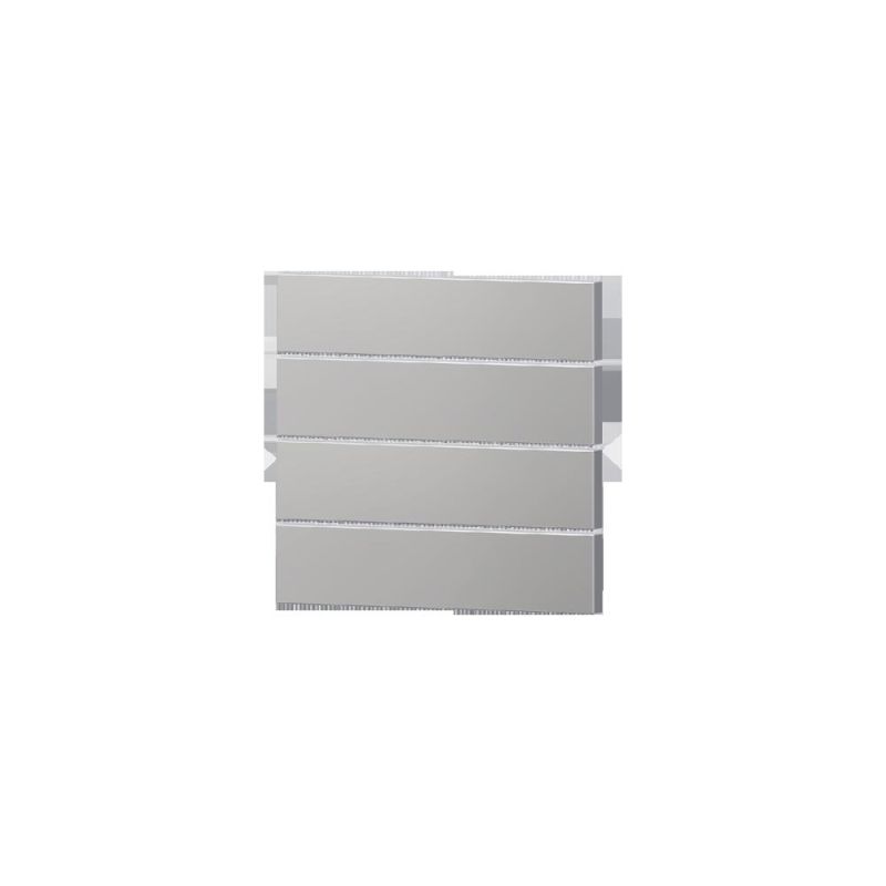 EKINEX EK-T4R-GAG Pack of 4 horizontal rectangular buttons - Silver grey