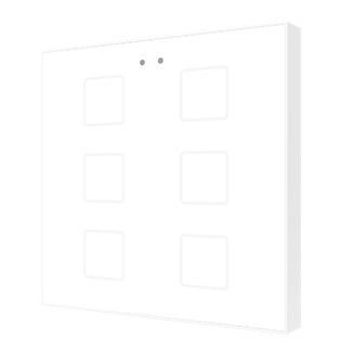 ZENNIO ZVIF6VTGW Tastiera capacitiva Flat, 6 Tasti + T° bianco brillante