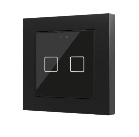 ZENNIO ZVI-F55X2-A ZVI-F55X2-A Flat 55 X2 Backlit capacitive touch switch (55 x 55 mm), 2 modules, anthracite