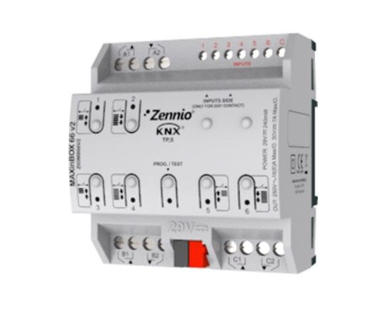 ZENNIO ZIOMB66V2 MAXinBOX 66 v2 - Attuatore multifunzione 6 Out. 16 A C-Load / 6 In.