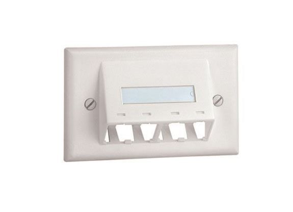 PANDUIT CFPHSL4WH Faceplate- 4 Port- Classic- Sloped Horizontal- White