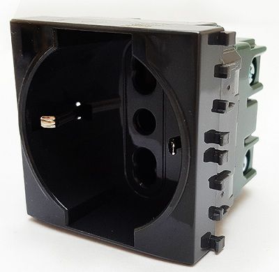 MAPAM 614N Schuko Unel 3.0 (16A-250V) Gem 614N Black Socket