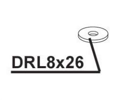 RIB DRL8X26 ROND. PIANA 8.5X26X2.5 zincata