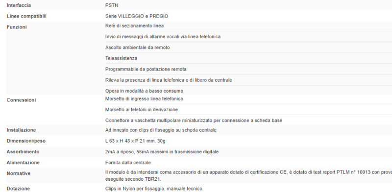 ELMO MDPSTN Modulo per connessione ad una linea telefonica analogica