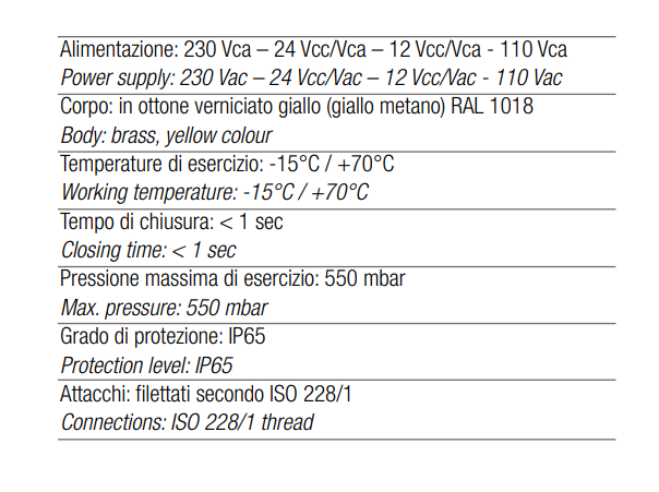 TECNOCONTROL VR424 Elettrovalvola riarmo manuale 230Vac NC 1 pollice e 1/2 + sensore magnetico