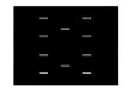 EELECTRON 9025GL310A03 VETRO - 3 MODULI - 10 CH. NERO