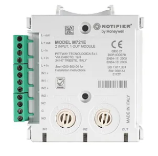 NOTIFIER M721 Modulo a due ingressi ed una uscita utilizzabile c
