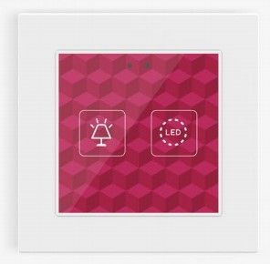 ZENNIO ZVI-F55X2 ZVI-F55X2 Flat 55 X2 Backlit capacitive touch switch (55 x 55 mm), 2 modules, custom 