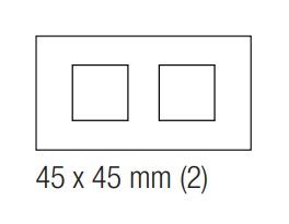 EKINEX EK-D2E-GB Placca doppia in alluminio 2 finestre 45X45
