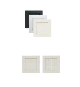 LINGG-JANKE 87857-WM FL-2-PF-WM double rocker unit, symbol arrow, pure white silk mat