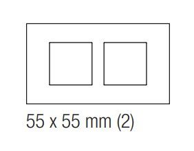 EKINEX EK-S2P-F Placca doppia 2 finestre 55X55 in NTM