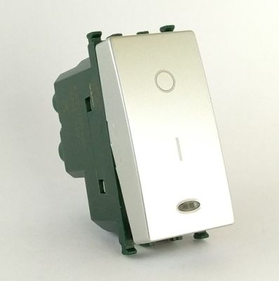 MAPAM 662A Interruttore Bipolare Spia (16A-250V) Gem 662A Alluminio