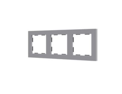 ZENNIO 980000306 ZS55 – Frames for ZS55 switches and sockets, Flat 55 and Tecla 55, 3-gang, silver