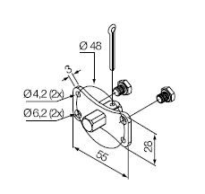 NICE 691.56.00 10 mm square pin Era MH support kit size M diameter 45 mm, with emergency operation