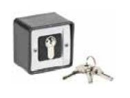 GIBIDI AU01930 Selettore a chiave da parete con cilindro a profilo europeo + 3 chiavi, IP54
