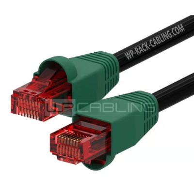 WP RACK WPC-PAT-6U050BL-O Outdoor Patch Cable Outdoor Anti-UV Cat.6 U-UPP, 5.0m Black
