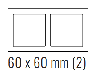 EKINEX EK-P2H-FCC Placca 71 (Form/Flank/NF) rettangolare FENIX NTM- 2 finestre (per mercato svizzero)