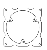 EKINEX EK-SM1-CHT Supporto metallico sostututivo per montaggio componenti di serie civile (Feller 60x60 mm) presa tripla