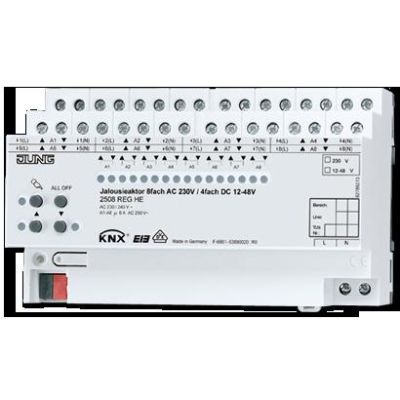 JUNG 2508REGHE KNX blind control actuator 8 channels 230V AC - 4 channels 24V DC