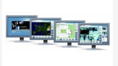 RISCO SMB Pro Integration software and graphic maps, 3 workstations, 4 anti-intrusion control units, 350 points, 4 NVRs, 64 cameras, 1 server access controller, 32 readers (16 ports)