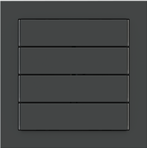 EKINEX EK-T4R-FGB kit of 4 Linea 71 rectangular horizontal buttons (60 x 15) in bromine gray colour