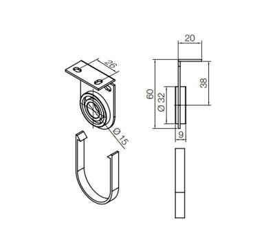 NICE 1189.42.00 White intermediate support, 40 mm center distance, for 35 mm motors. To be necessarily associated with the cap kit 575.24800