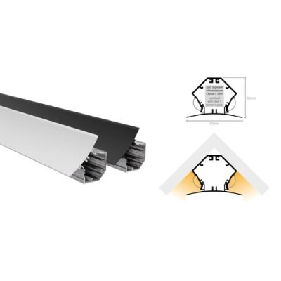 LEDCO PR336/3BI PROFILO ANGOLARE 76 MM. 3 MT. BIANCO