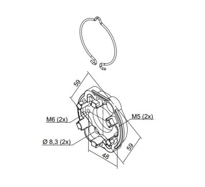 NICE 703.19.00 Compact aluminum support, with spring, for Era M SH