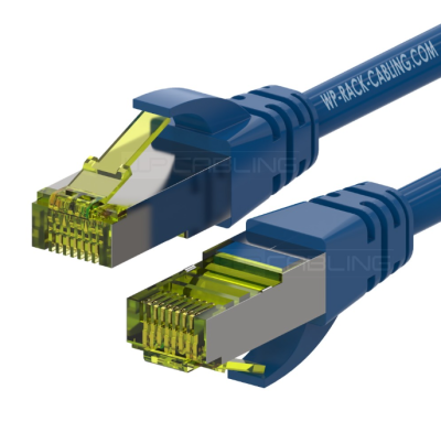 WP RACK WPC-PAT-6ASF005B CAT 6A S-FTP PIMF PATCH CABLE 0.5m LS0H BLUE